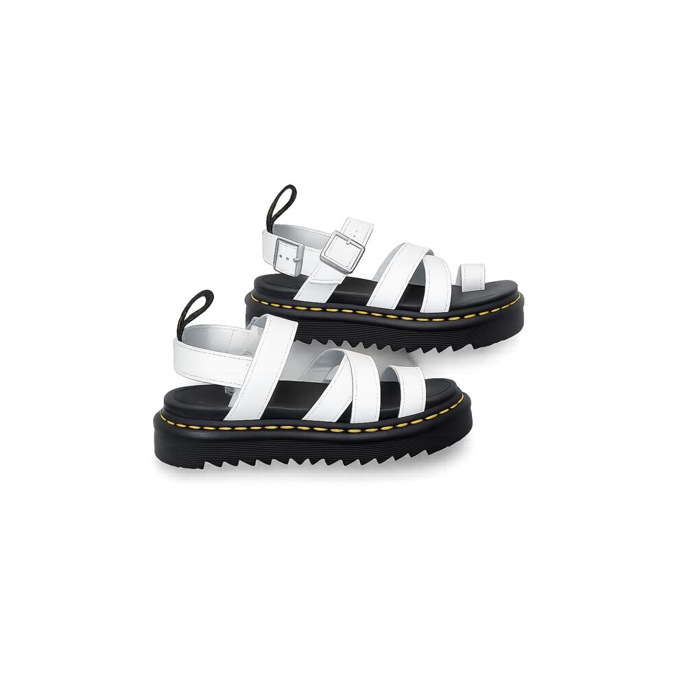 DR. MARTENS AVRY WHITE LEATHER PLATFORM STREETWEAR GRUNGE PUNK EVERYDAY SANDALS